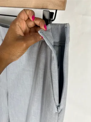 Ann Taylor Side Zip Straight Pants Gray Size 8 Curvy Fit Bi-Stretch thumbnail 5