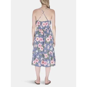 Hiatus Dress A Line Floral Crossover Spaghetti Strap Blue Pink Size S thumbnail 7