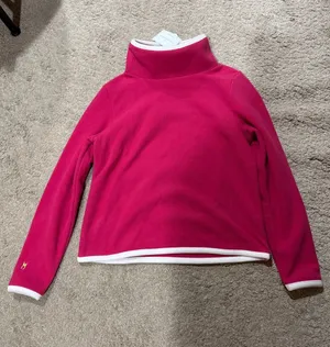 NWT Dudley Stephens Hot Pink Turtleneck Pullover with White Trim size M Size M thumbnail 1