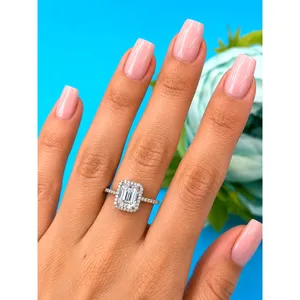 2 carat Moissanite Triangular Cut Ring with Moissanite Accents Size 7 thumbnail 2