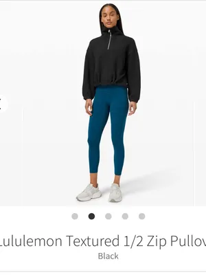 Lululemon textured 1/2 zip‎ pullover black XS/S thumbnail 2