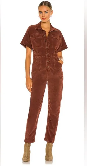FREE PEOPLE Marci Cord One Piece in Gingerbread Small thumbnail 1