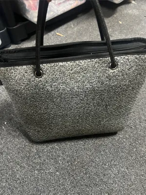 Haute Shore Textured Gray Carry Bag with Black & Silver Stripe thumbnail 4