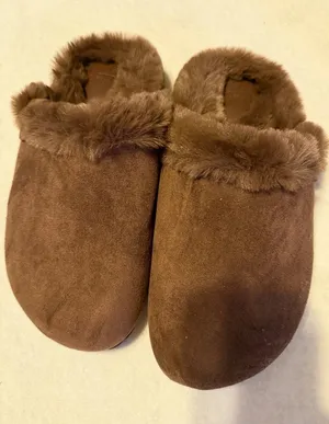 ASOS Brown Faux Fur Lined Mule Slippers Indoor Outdoor Sole Women’s 7-8 Cozy thumbnail 1