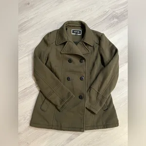 NWOT Apt. 9 Dark Green militar Double-Breasted Pea‎ Coat thumbnail 4