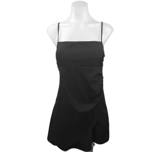 Zara Women's Black Square Neck Strappy Back Camisole Tank Top Mini Dress Size S thumbnail 2