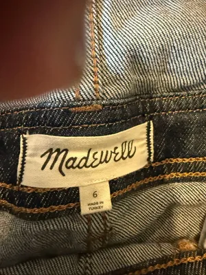 Madewell flea market flare crop dark wash overalls size 6 thumbnail 6