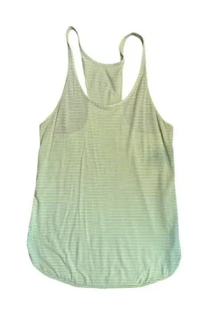 Lululemon Womens yellow Striped Racerback Tank Top sz 10 thumbnail 1