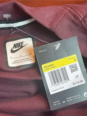 Nike Sportswear Tech Fleece Style Crewneck Sweatshirt Maroon Burgundy Sz S thumbnail 10