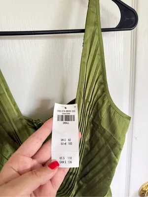 Abercrombie & Fitch NEW Giselle Pleated Mini Dress in Green thumbnail 4