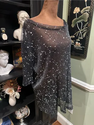 Sheer Silver Star Stretchy Shirt/Dress – One Size (XS–2XL Fit) thumbnail 8