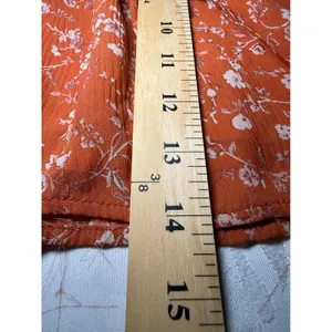 ASTR The Label Rust Floral Plisse Peplum Top Orange Size Large Boho Chic thumbnail 6