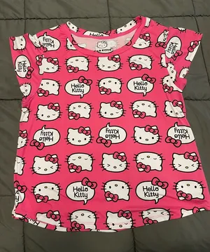 Hello Kitty Pink and White Sleepwear Top Only thumbnail 1
