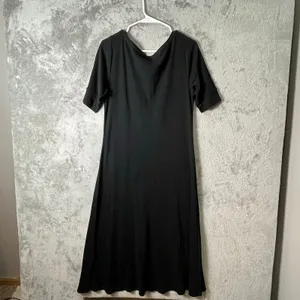 Lauren Ralph Lauren Black Knit A-Line Dress Short Sleeve L‎ Classic Minimalist thumbnail 3