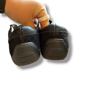 Naturalizer Carlo Loafers Womens 7.5 S Black Brown Leather Suede Hook Loop thumbnail 7
