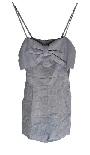Altar'd State Skyway Blue Bow Front Linen Blend Romper FR239L XS NWT thumbnail 1