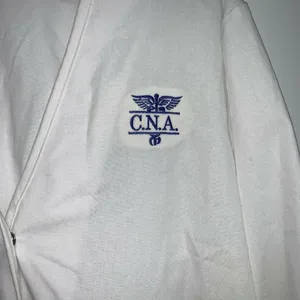 CNA Womens Nurse Betty Embroidered Medical Shirt Scrub Top White Costume M DIY thumbnail 3