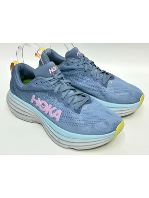 HOKA One One Bondi 8 Women’s SIZE 9 B Shadow Dusk Blue Pink Running Shoes NICE thumbnail 3