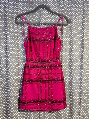 NBD | Natalie Mini Dress in Fuchsia, Small thumbnail 3