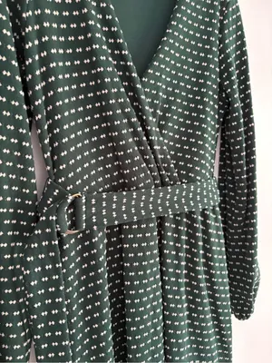 Anthropologie Maeve Malta Faux Wrap Belted Long Sleeve Mini Dress Size Medium thumbnail 4