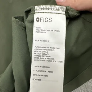 NWT Figs Casma Three Pocket Scrub Top Moss Green Women's Large thumbnail 4