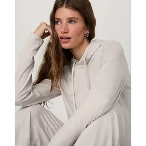 Vuori Halo‎ Essential Hoodie Womens XS Heather Grey Performance Pullover VW226 thumbnail 2