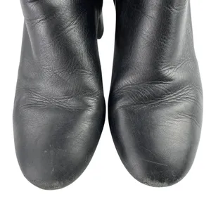 Tory Burch Brooke Womens Black Leather Block Heel Round Toe Zip Ankle Boots 8.5M thumbnail 6