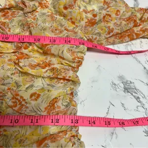 Free people Mable floral top‎ peach Sz S balloon sleeve thumbnail 10