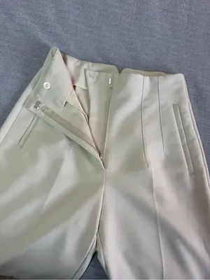 Zara Ivory High-Waist Tailored Trousers thumbnail 8