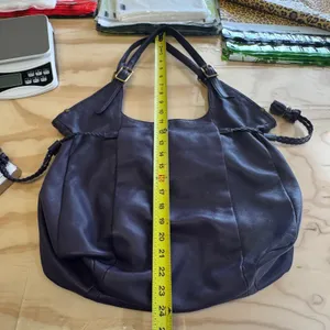 Elliott Lucca Sintra Purple Leather Hobo‎ Bag Braided Tassel Large Tote Purple thumbnail 11
