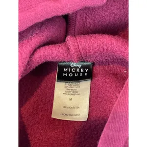 Disney Mickey & Minnie Hoodie Size M Burgundy Graphic Long Sleeve Sweatshirt thumbnail 4