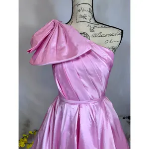 Mac Duggal One Shoulder Large Bow Pleated Gown Ice Pink 2 thumbnail 6
