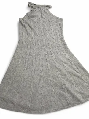 Ralph Lauren cream cable cashmere knit halter dress in a Size S thumbnail 2