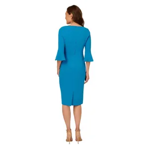 NWT Adrianna Papell Womens Bell Sleeve Tie Front Dress Deep Cerulean Blue 6 thumbnail 2
