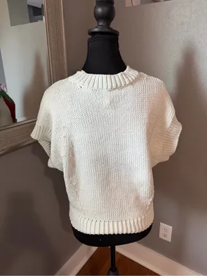 Maeve x Anthropologie Pippa Strawberry Crewneck Cap Sleeve Knit Sweater XS thumbnail 4