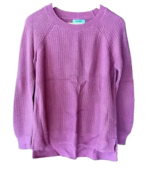 Old Navy Pink Mauve Waffle Knit Crewneck Sweater Casual So Soft Medium thumbnail 1