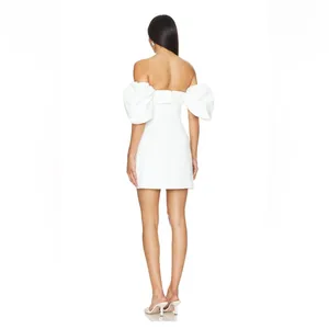 Elliatt *NWT* Palladium Mini Dress in Ivory with Puffy Sleeves thumbnail 4
