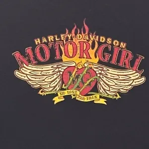 Harley‎ Davidson Y2k Motor Girl Baby Tee Black Large thumbnail 5