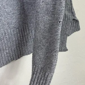 Madewell Textureworks Grey Ribbed Trim Knitted Crewneck Sweater Size S thumbnail 6