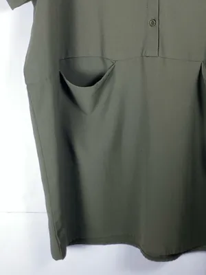VICI Shirt Dress Small Olive Green Utility Button Front Pockets Casual thumbnail 7