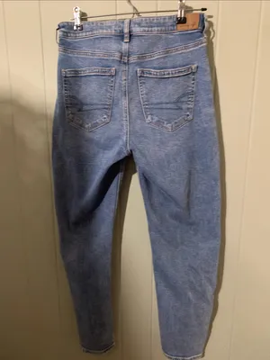 American Eagle Outfitters Light Blue Distressed Boyfriend Jeans thumbnail 6