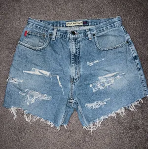 Vintage 90s Bugle Boy Distressed Denim Shorts thumbnail 1