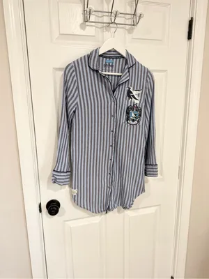 Vintage Harry Potter Ravenclaw Pajamas Lounge Shirt Hogwarts Sleep Size 0 Top thumbnail 8