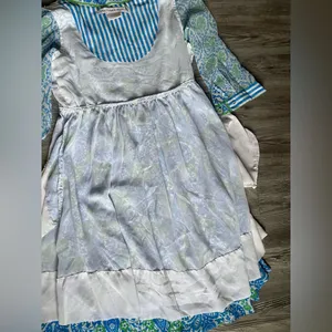 Gretchen Scott Designs Blue and Green Long Sleeve Dress thumbnail 9
