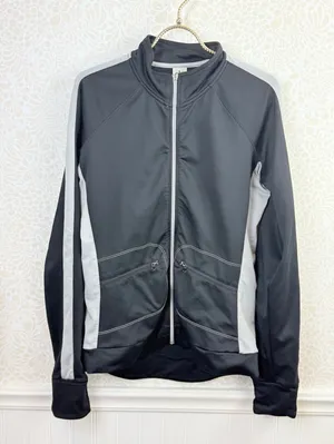 Alo Yoga Vintage Black & Gray Activewear Pocket Track Jacket - Size - Medium thumbnail 2