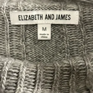 Elizabeth and James Women's Gray Ribbed Turtleneck‎ Sweater Size M thumbnail 4