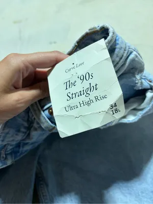 Abercrombie & fitch 90s straight Light Wash Leg ultra high rise Jeans 18L thumbnail 8