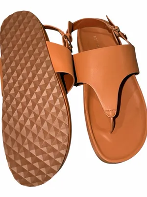 NEW Aerosoles Tan Cognac Thong Sandals with Buckle Ankle Strap 9.5W thumbnail 6