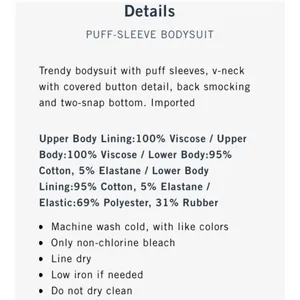 Abercrombie & Fitch White and Pink Floral Puff Sleeve‎ Bodysuit thumbnail 8