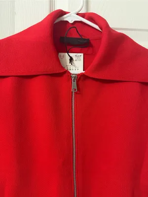 Zara Red Zip Up Short Sleeve Cardigan Size Small thumbnail 5